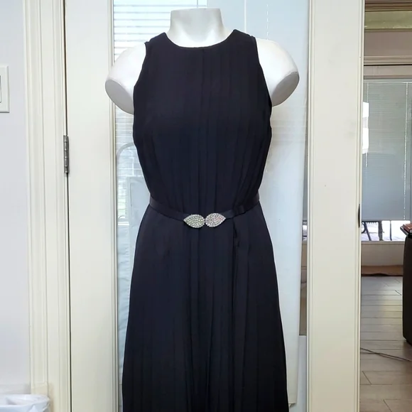Polo Ralph Lauren Black Pleated Sleeveless Dress - Picture 3 of 10